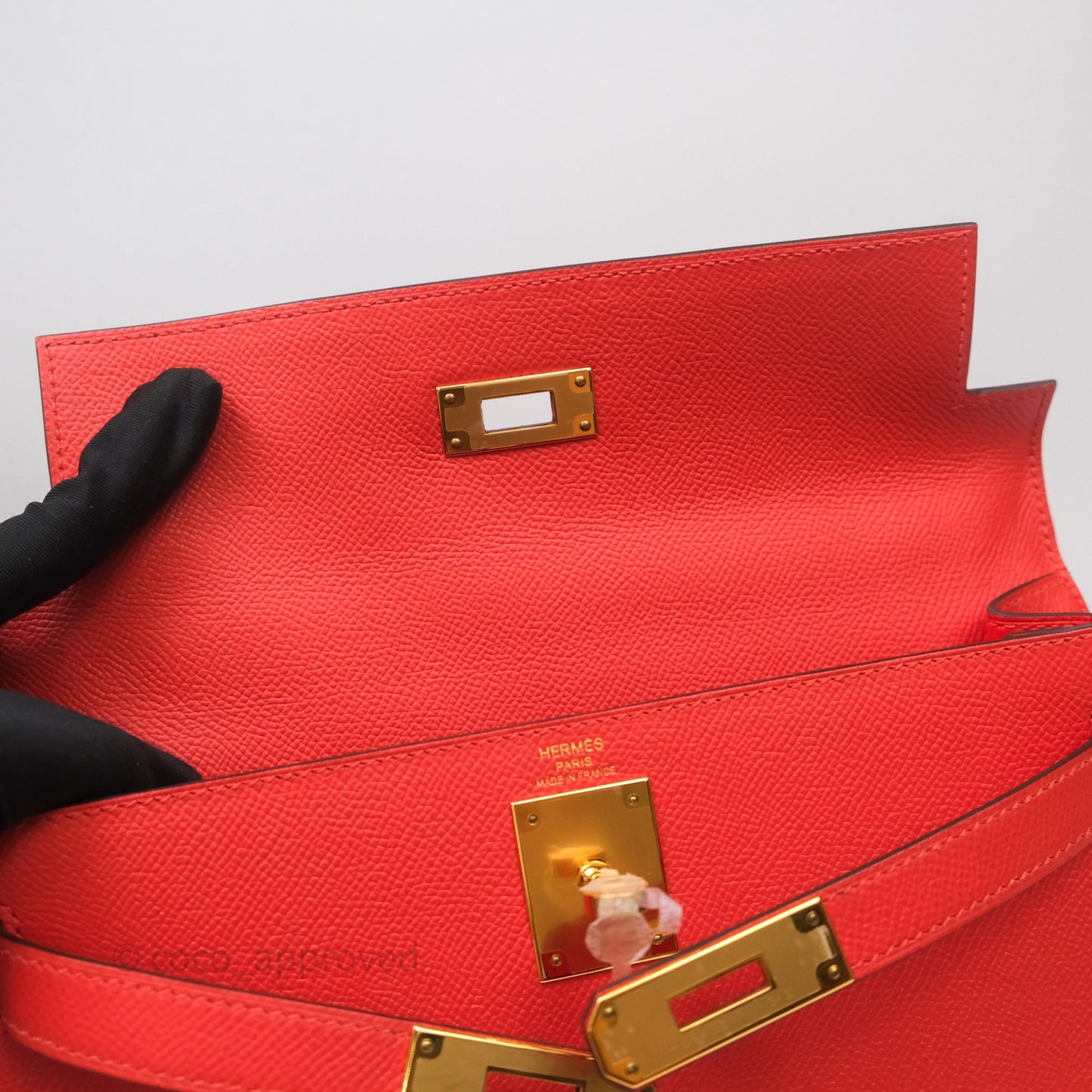 Hermès Kelly 28 Sellier Capucine 9T Epsom Gold Hardware