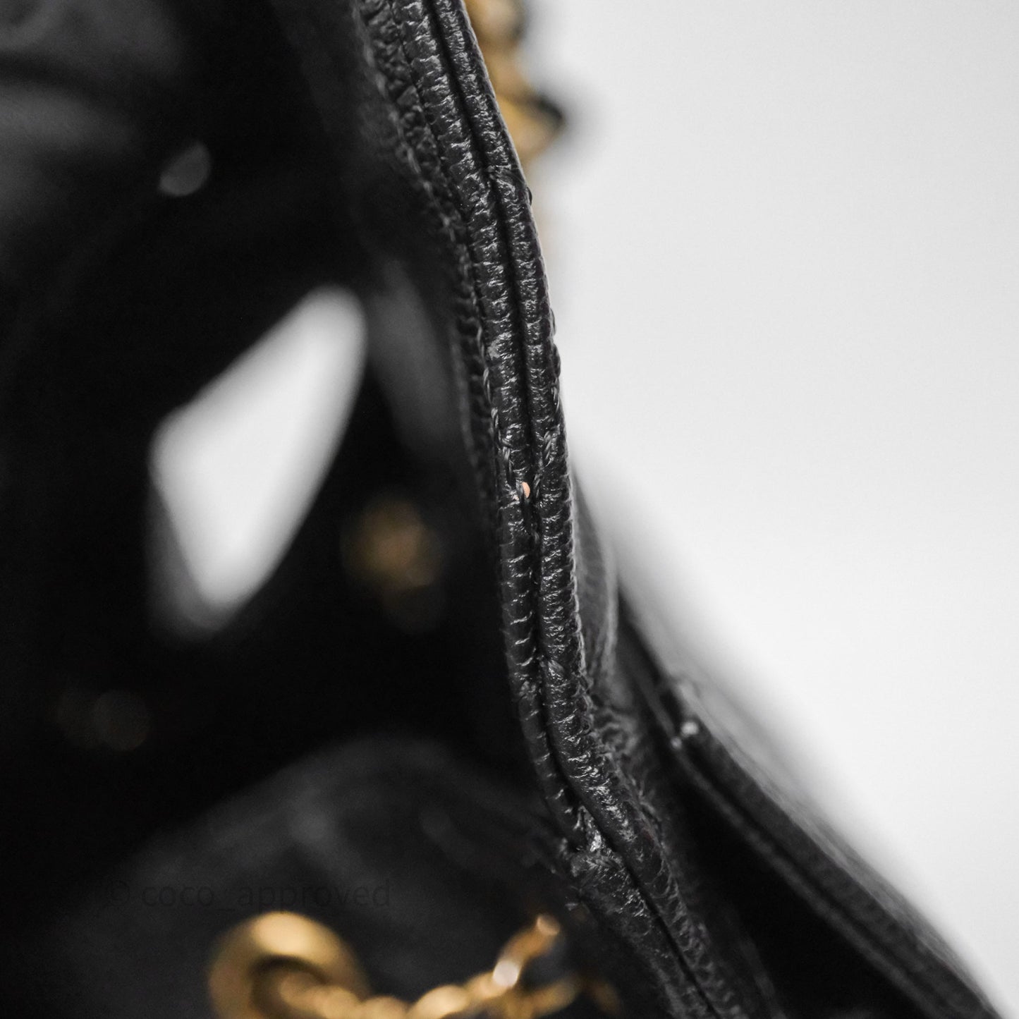 Chanel 25 Small Bag Black Caviar Aged Gold Hardware