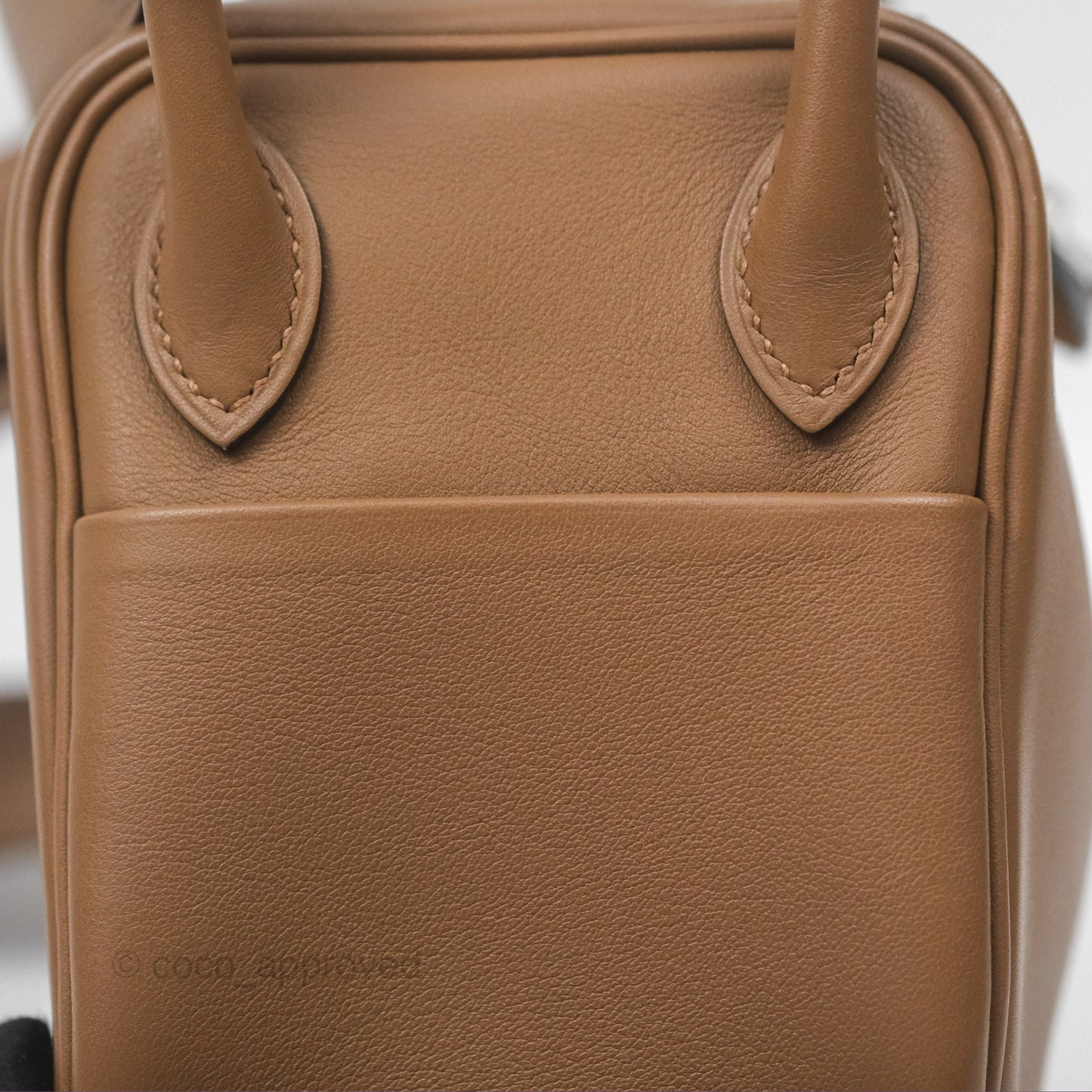 Hermès Mini Lindy 20 Verso Swift Alezan 3G / Biscuit 48 Palladium Hardware