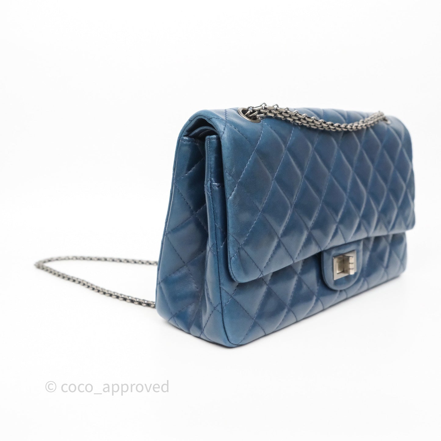 Chanel Reissue 227 Quilted Navy Lambskin Ruthenium Hardware