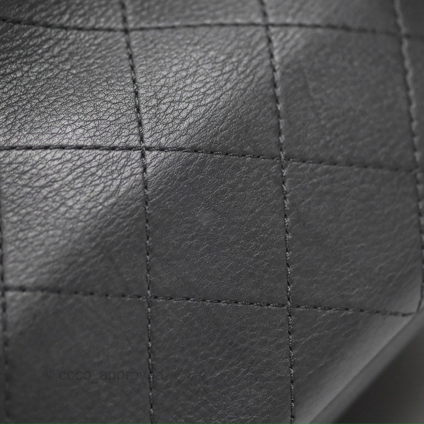 Chanel Flat Quilted Boston Bag Black Calfskin Silver Hardware