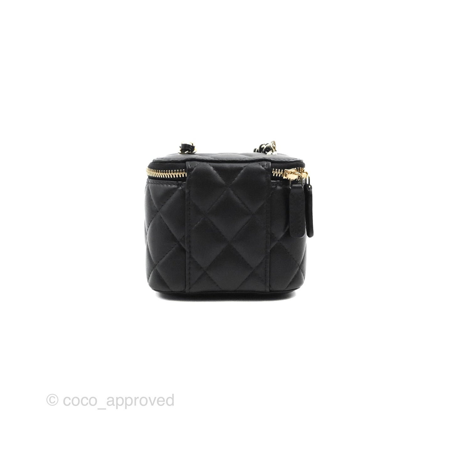 Chanel Mini Ball Crush Vanity With Chain Black Lambskin Gold Hardware