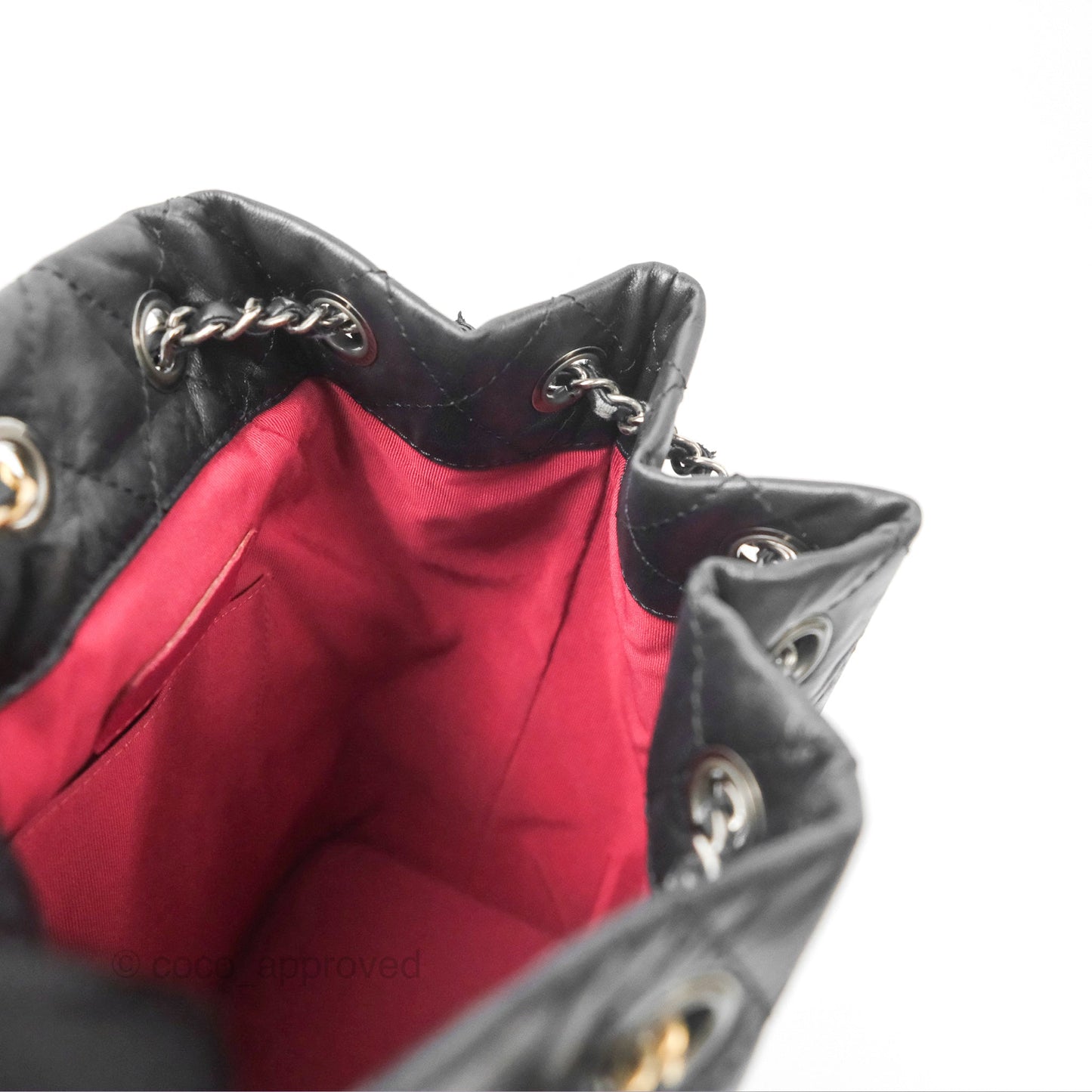 Chanel Small Gabrielle Backpack Quilted Black Aged Calfskin