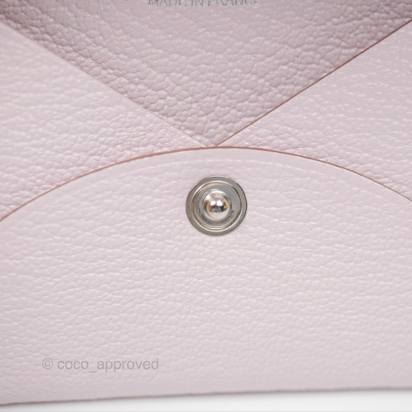 Hermès Calvi Card Holder Mauve Pale Chevre Mysore
