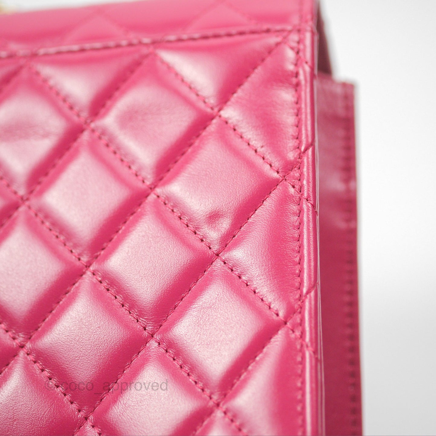 Chanel Quilted Perfect Fit Dark Pink Phone Holder Aged Gold Hardware