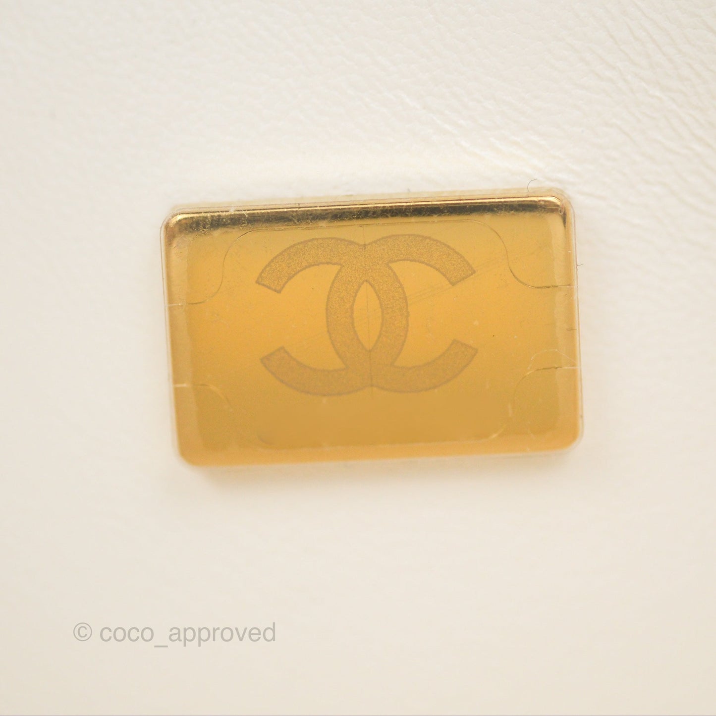 Chanel Classic M/L Medium Flap Quilted White Caviar Gold Hardware