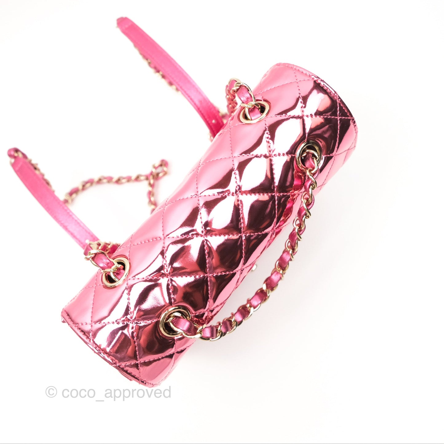 Chanel Small Flap Star Backpack Metallic Pink Mirror Calfskin Gold Hardware 24C