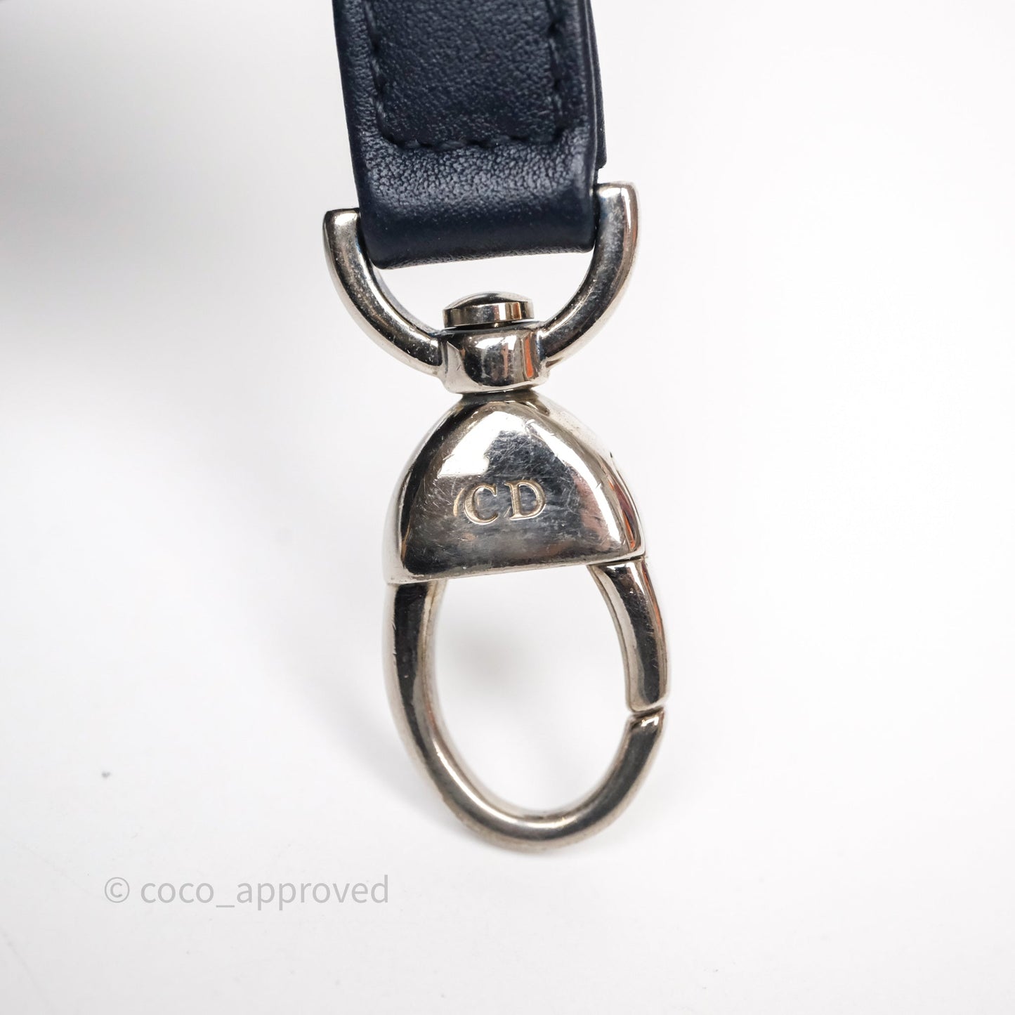Christian Dior Medium Lady Dior Navy Lambskin Silver Hardware