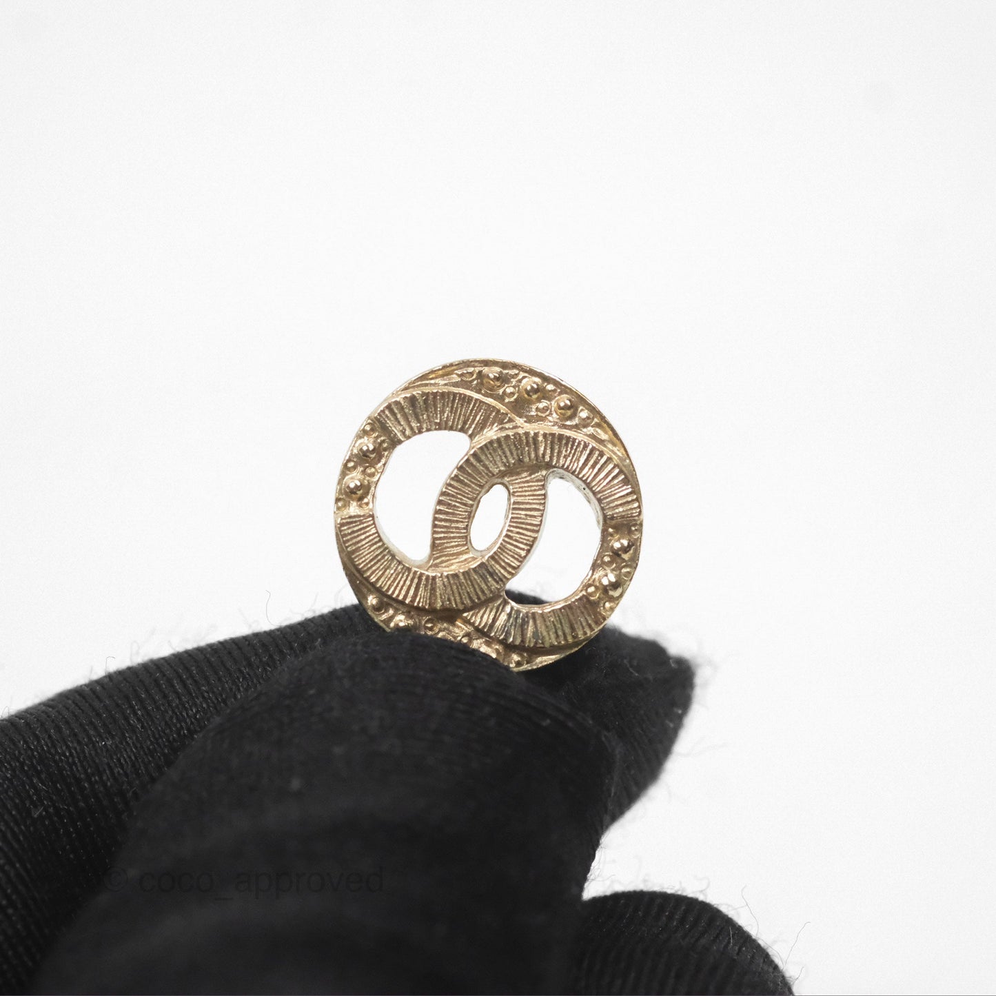 Chanel Star Crystal CC Pearl Ball Drop Earrings Gold Tone 19K