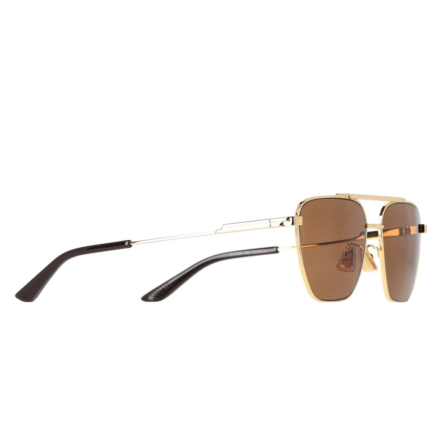 Luxury Bottega Veneta BV1236S Rimmed Aviator Sunglasses in Gold Metal