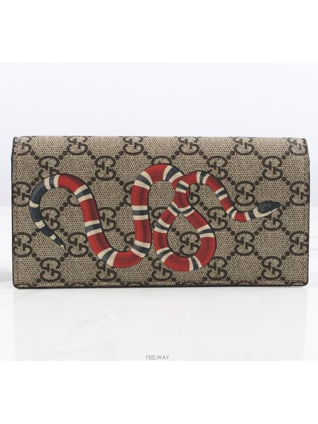 Luxury Gucci Trending 2025 Snake long wallet brown
