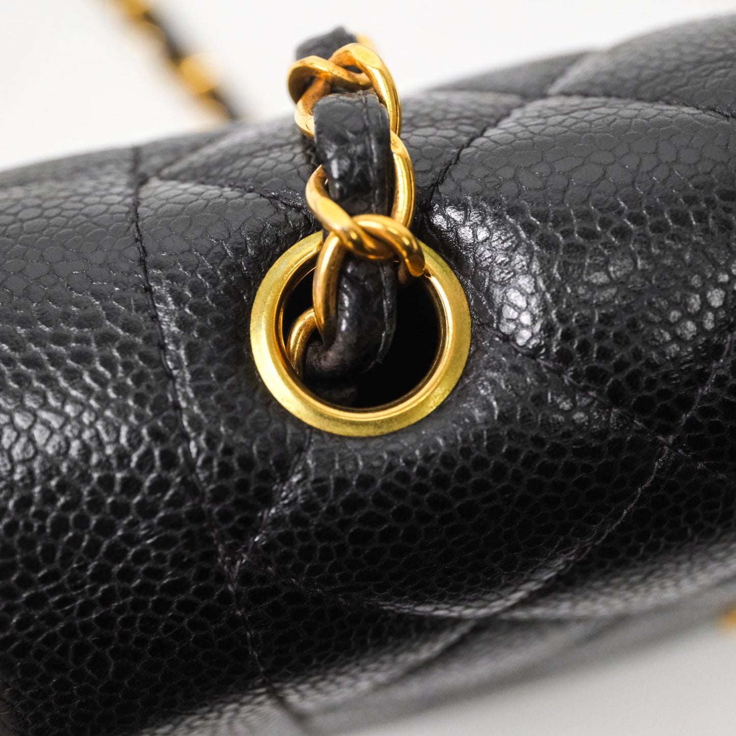 Chanel Vintage Small Classic Diana Flap Bag Black Caviar 24K Gold Hardware