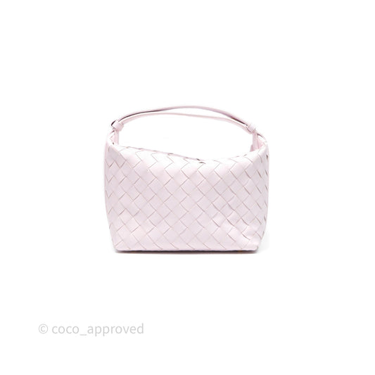 Bottega Veneta Wallace Pink Intrecciato Gold Hardware
