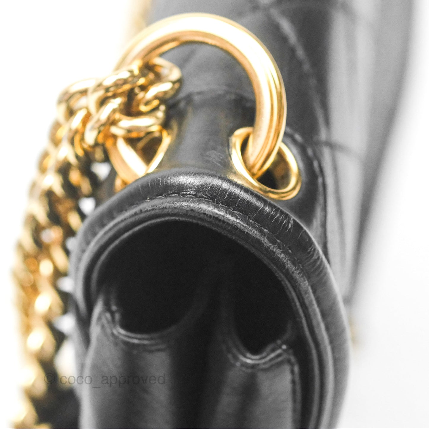 Chanel Small Underline Saddle Flap Bag Black Calfskin Gold Hardware