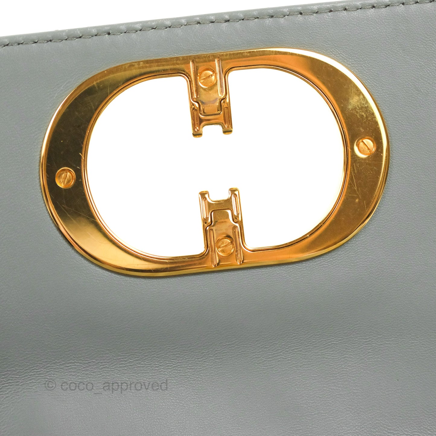 Dior Small Caro Bag Stone Gray Supple Cannage Calfskin
