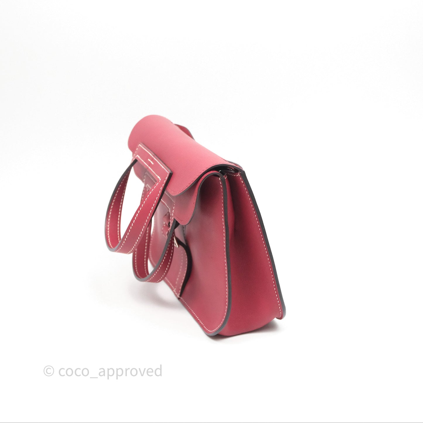 Hermès Halzan 22 Mini Rouge Grenat K1 Swift Palladium Hardware