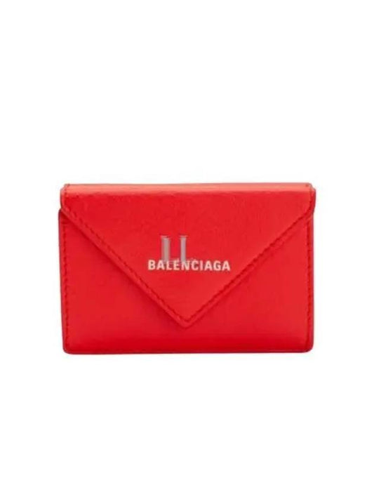 Luxury Balenciaga Papier Mini Half Wallet Red