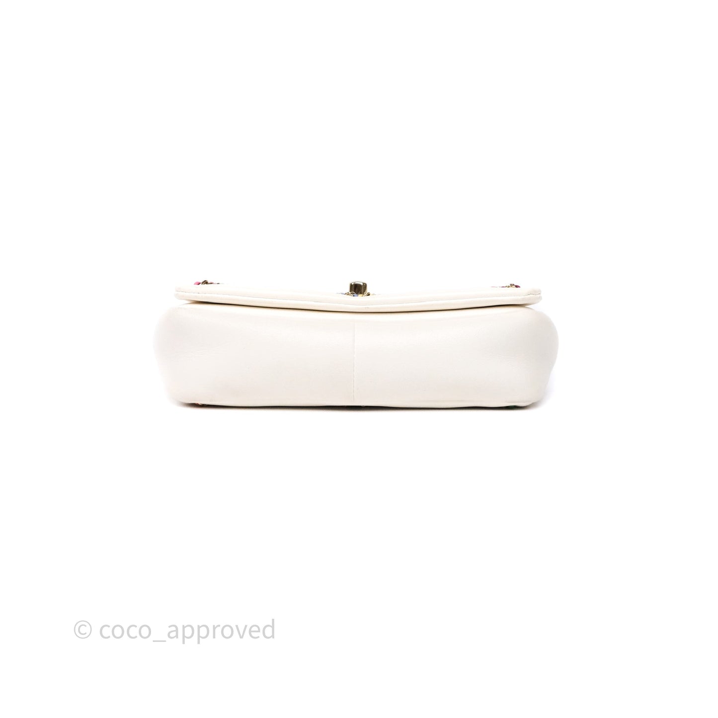 Chanel Small Entwined Chain Flap White Lambskin Gold Hardware