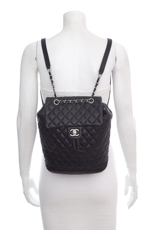 Luxury Chanel Black Urban Spirit Backpack