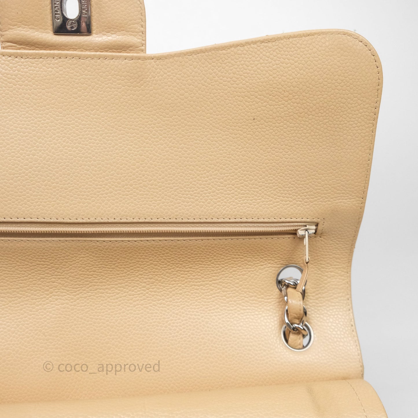 Chanel Jumbo Double Flap Beige Caviar Silver Hardware⁣⁣