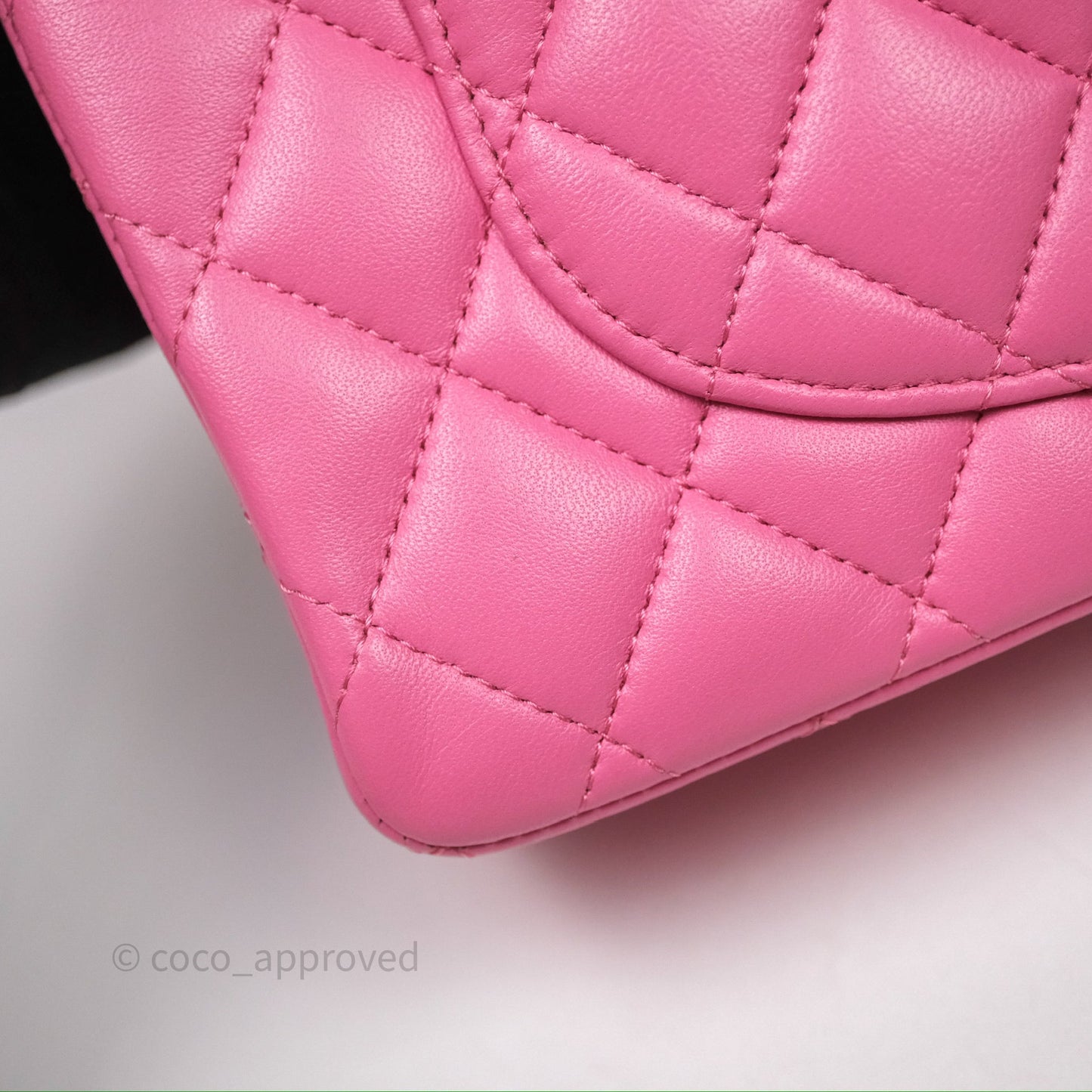 Chanel Small Classic Flap Quilted Pink Lambskin Rainbow Hardware