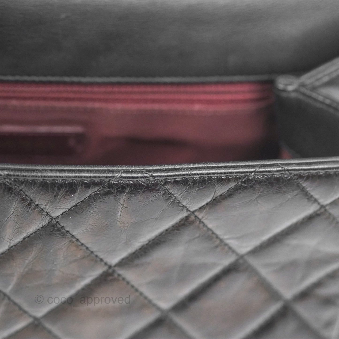 Chanel Gold Bar Top Handle Shoulder Bag Black Glazed Aged Calfskin Aged Gold Hardware
