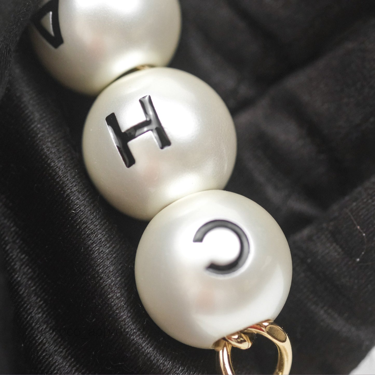 Chanel Small Logo Pearl Chain Flap Bag White Lambskin Gold Hardware