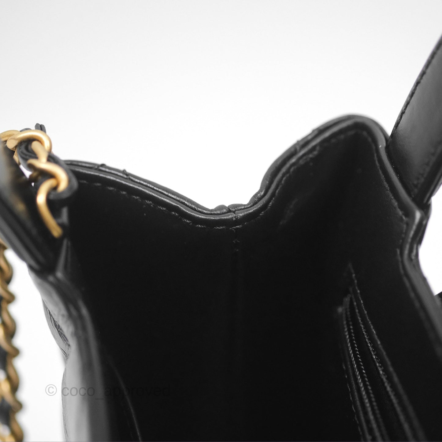 Chanel Kelly Bag Quilted Black Shiny Calfskin Aged Gold Hardware