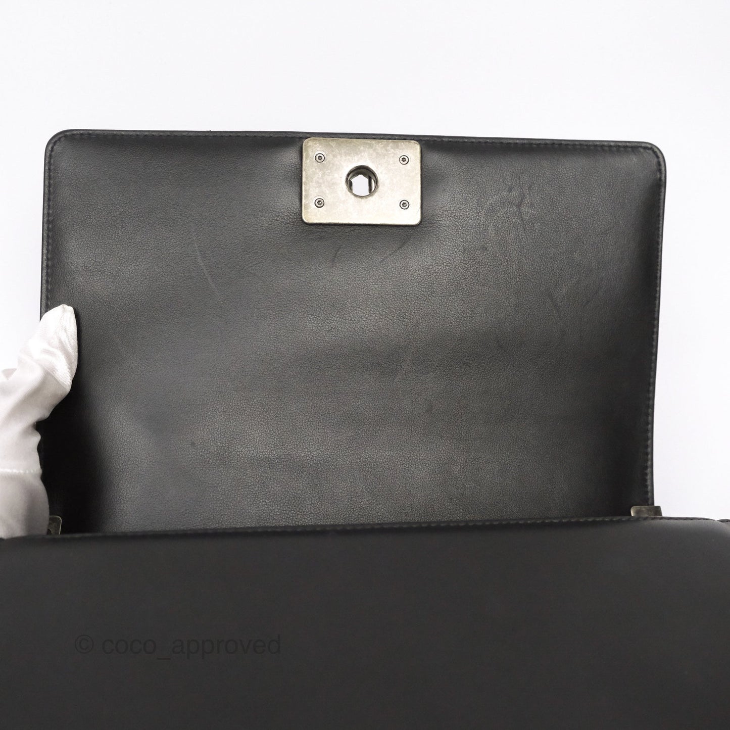 Chanel Medium Boy Quilted Black Calfskin Ruthenium Hardware