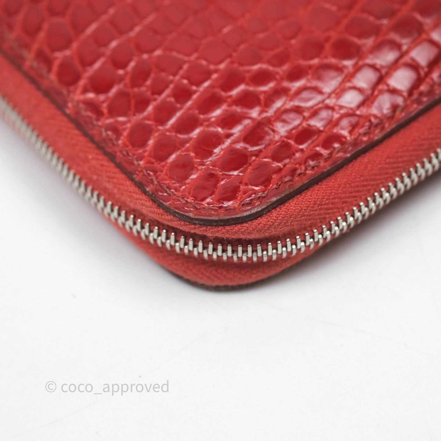 Hermès Azap Wallet Red Alligator Palladium Hardware