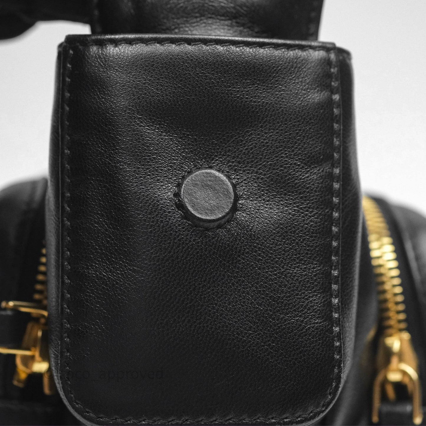 Miu Miu Nappa Leather Pocket Bag Black Lambskin Gold Hardware