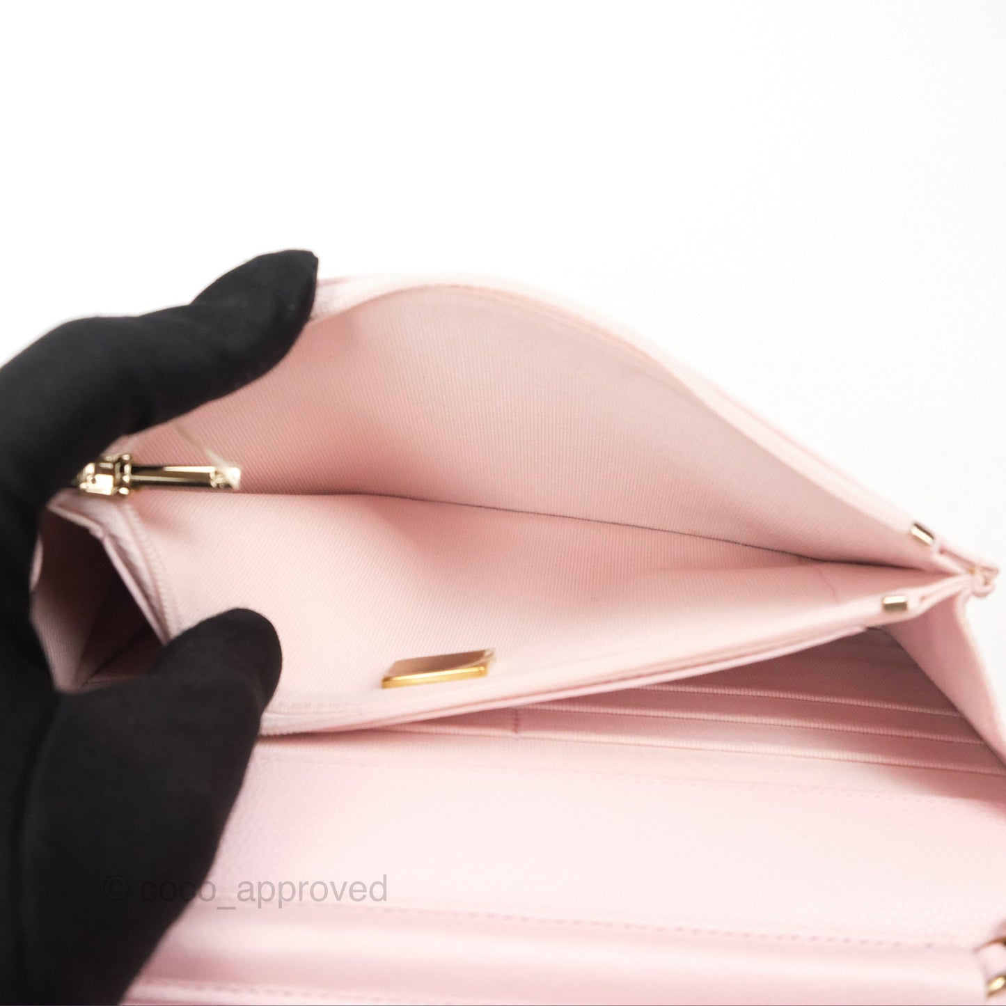 Chanel Quilted Classic Wallet on Chain WOC Pink Caviar Gold Hardware