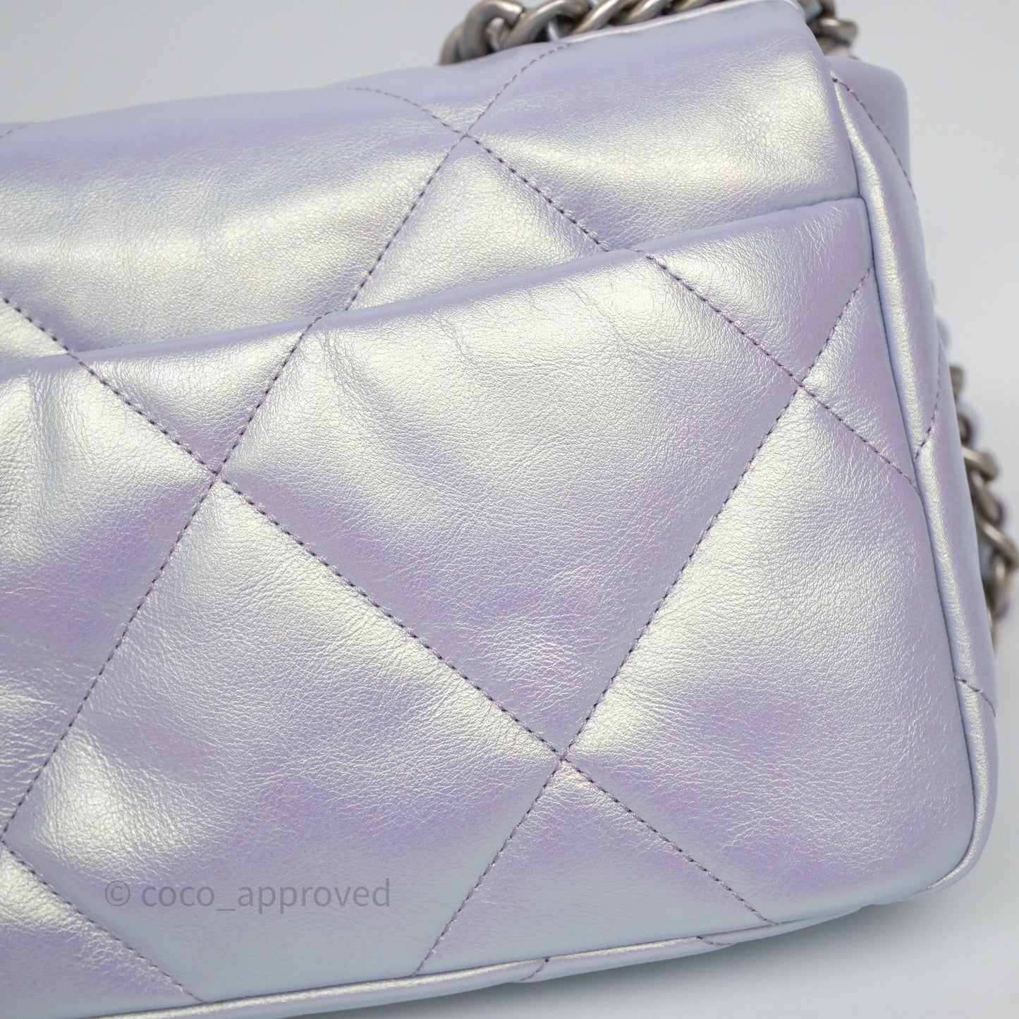 Chanel 19 Small Iridescent Purple Mixed Hardware
