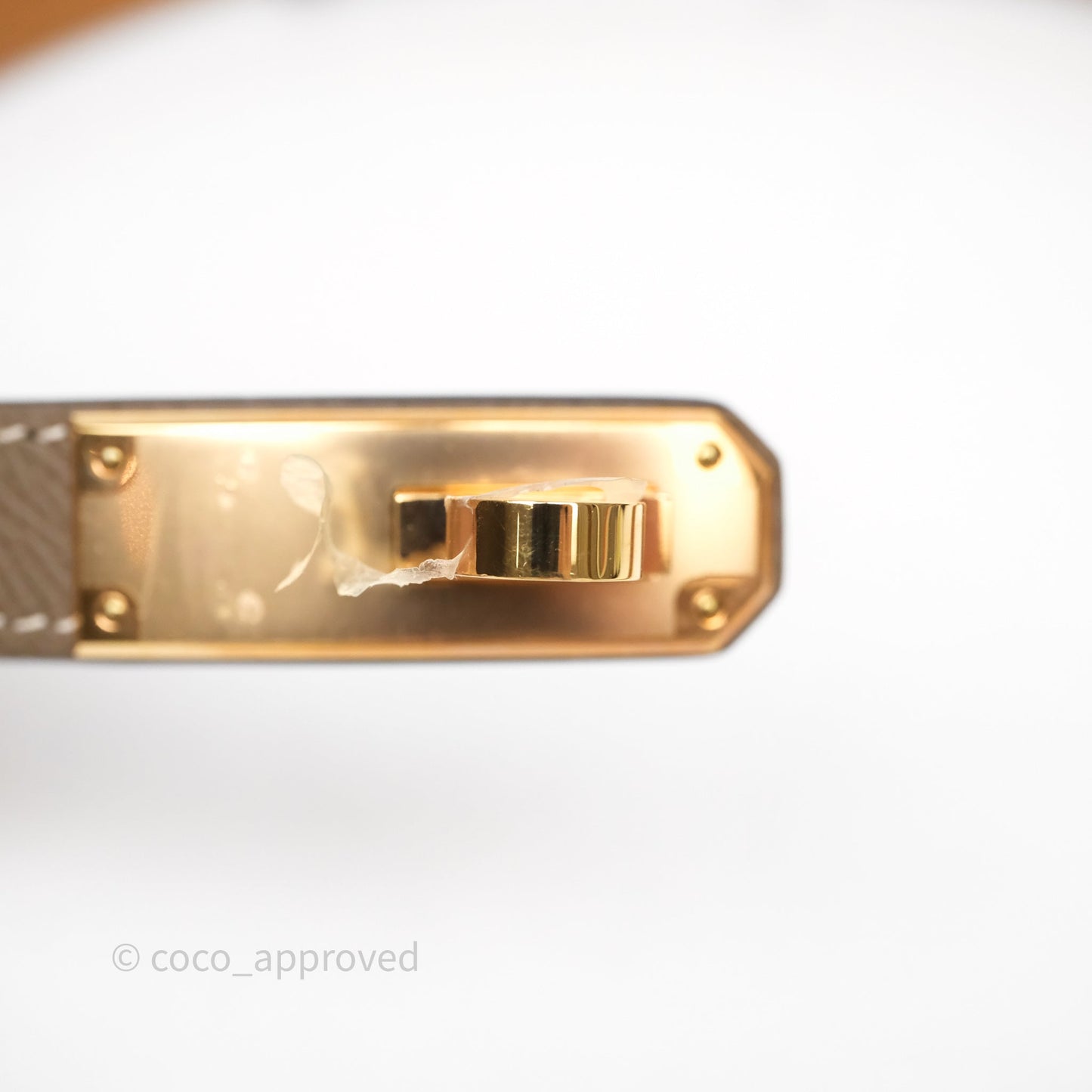 Hermès Kelly Buckle Belt Etoupe 18 Epsom Rose Gold Hardware