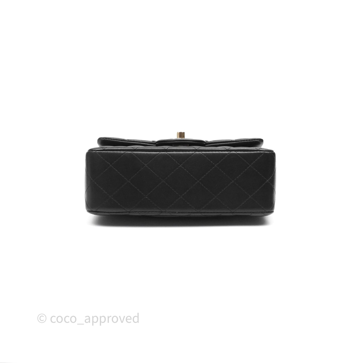 Chanel Top Handle Mini Rectangular Flap Black Lambskin Gold Hardware