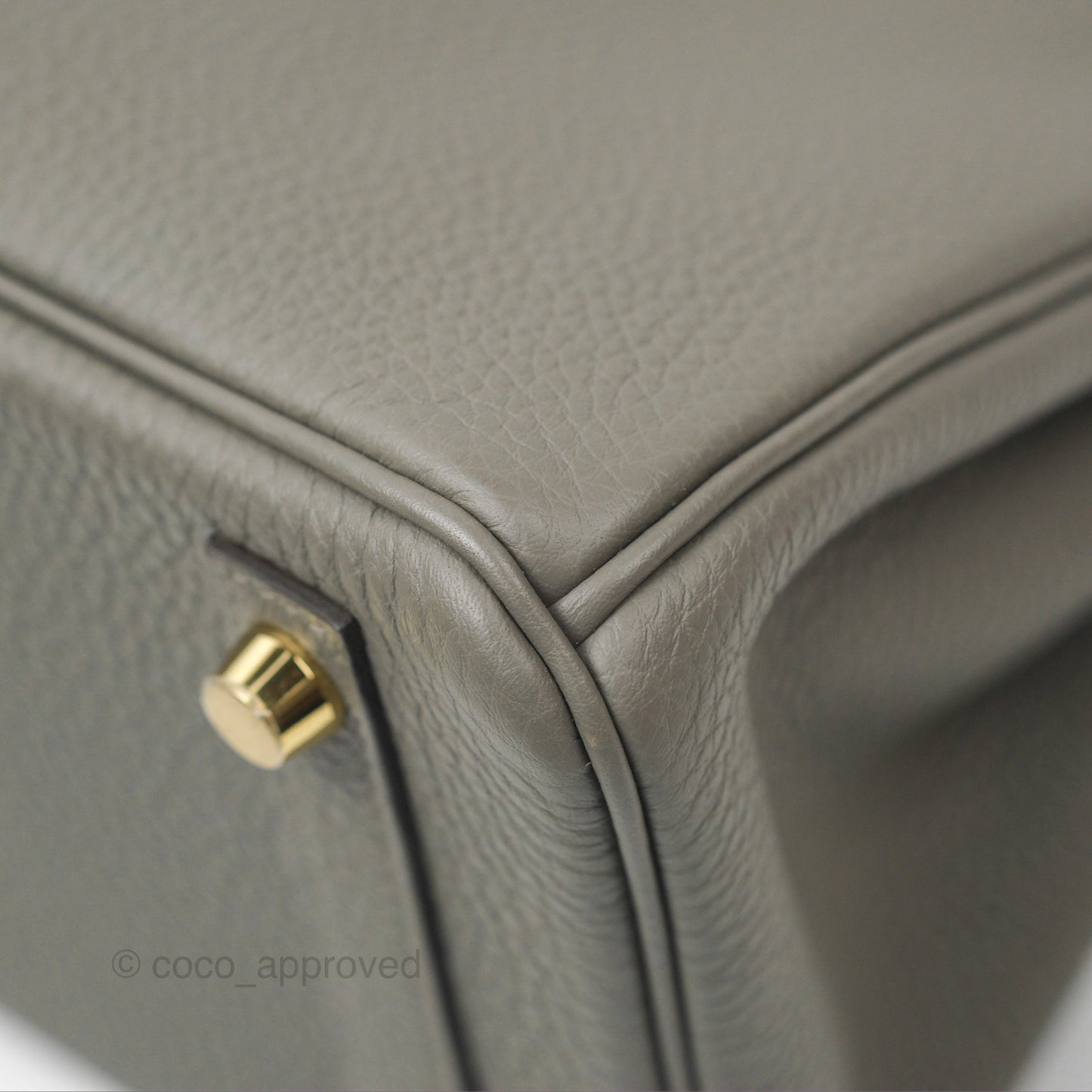 Hermes Birkin 25 Retourne Gris Meyer 0L Togo Gold Hardware