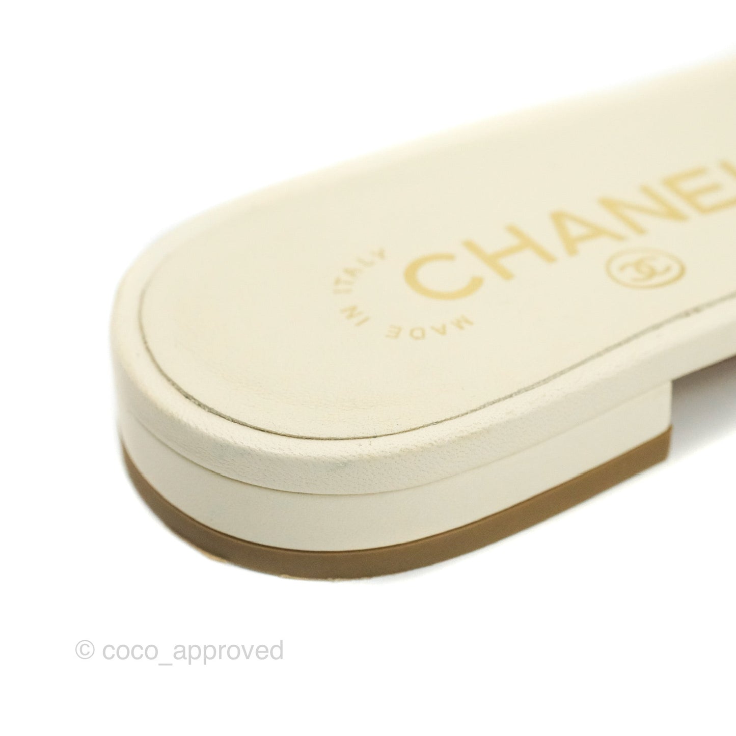 Chanel Ivory Slippers Pearl 37.5C