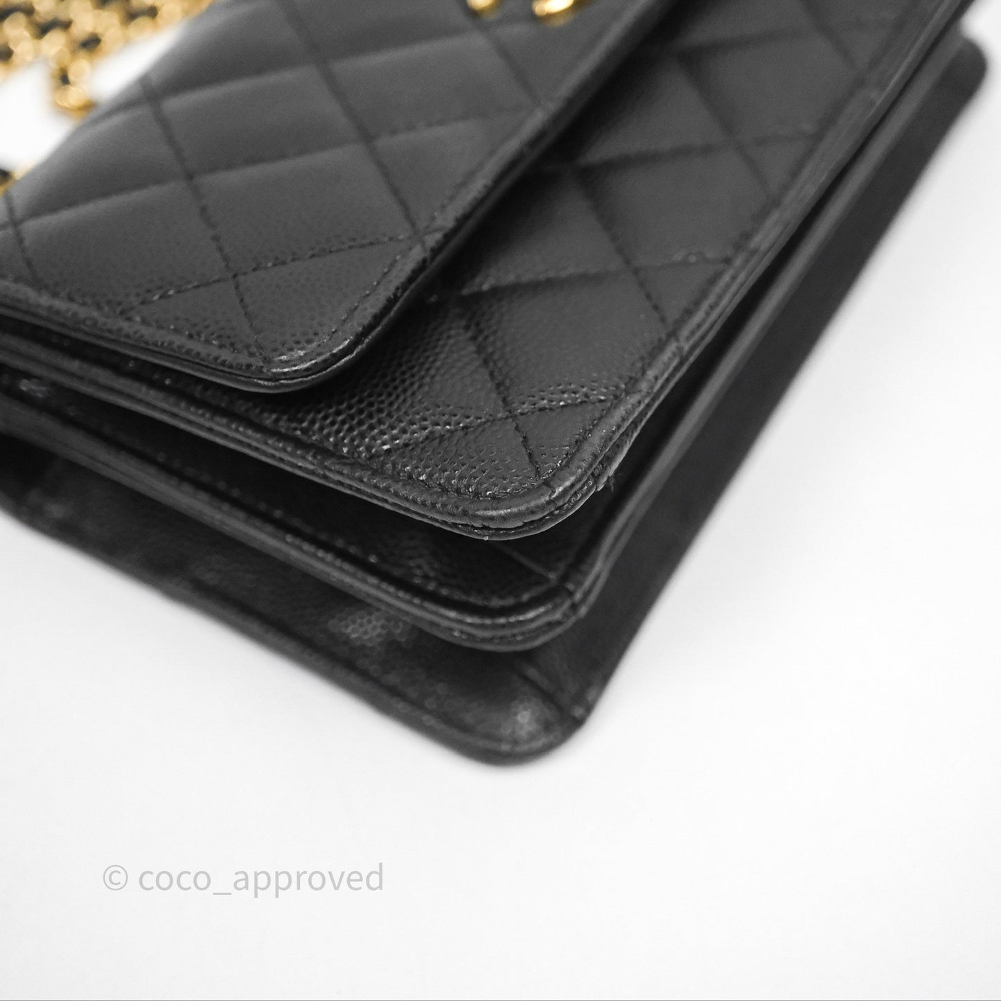 Chanel WOC Bag Charm Black Caviar Gold Hardware