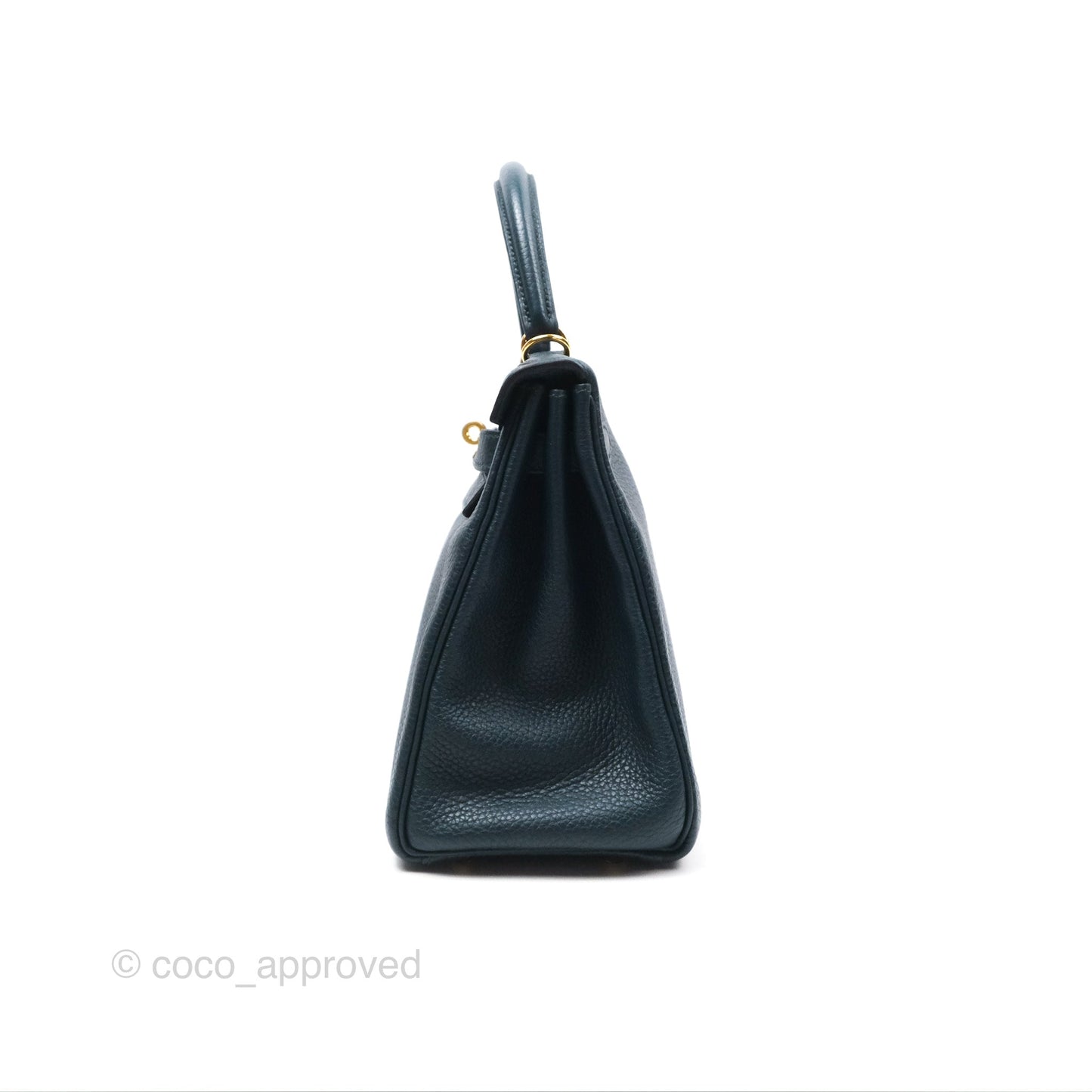 Hermes Kelly 28 Clemence Vert Cypress 6O Gold Hardware