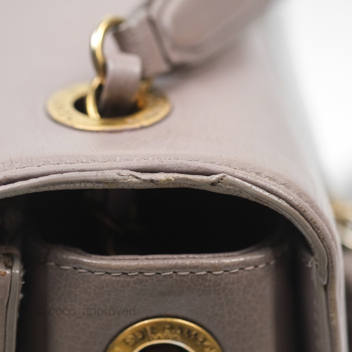 Chanel Coco Curve Flap Burnished Lilac Grey Calfskin Goatskin Antique Gold Hardware
