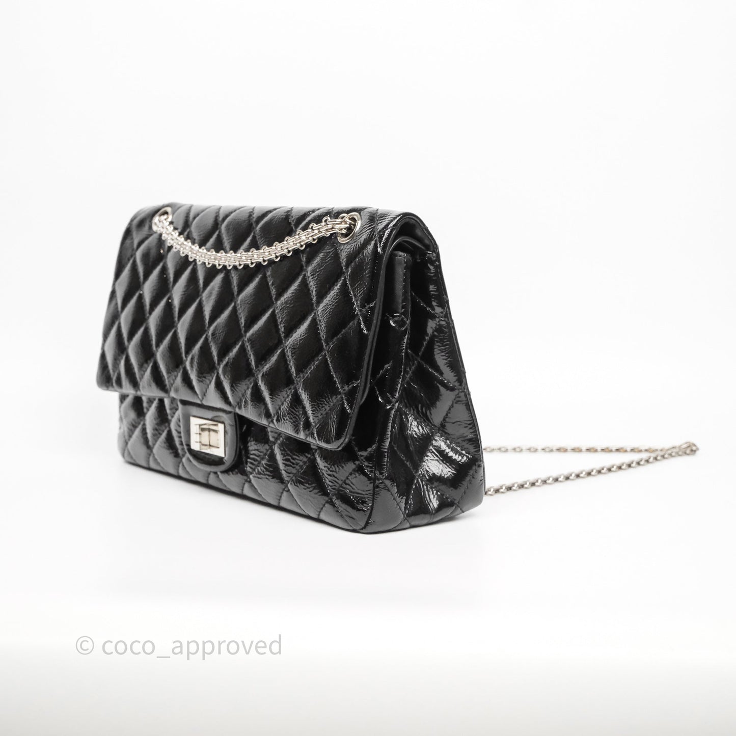 Chanel 2.55 Reissue Glazed Calfskin So Black 227 Silver Hardware