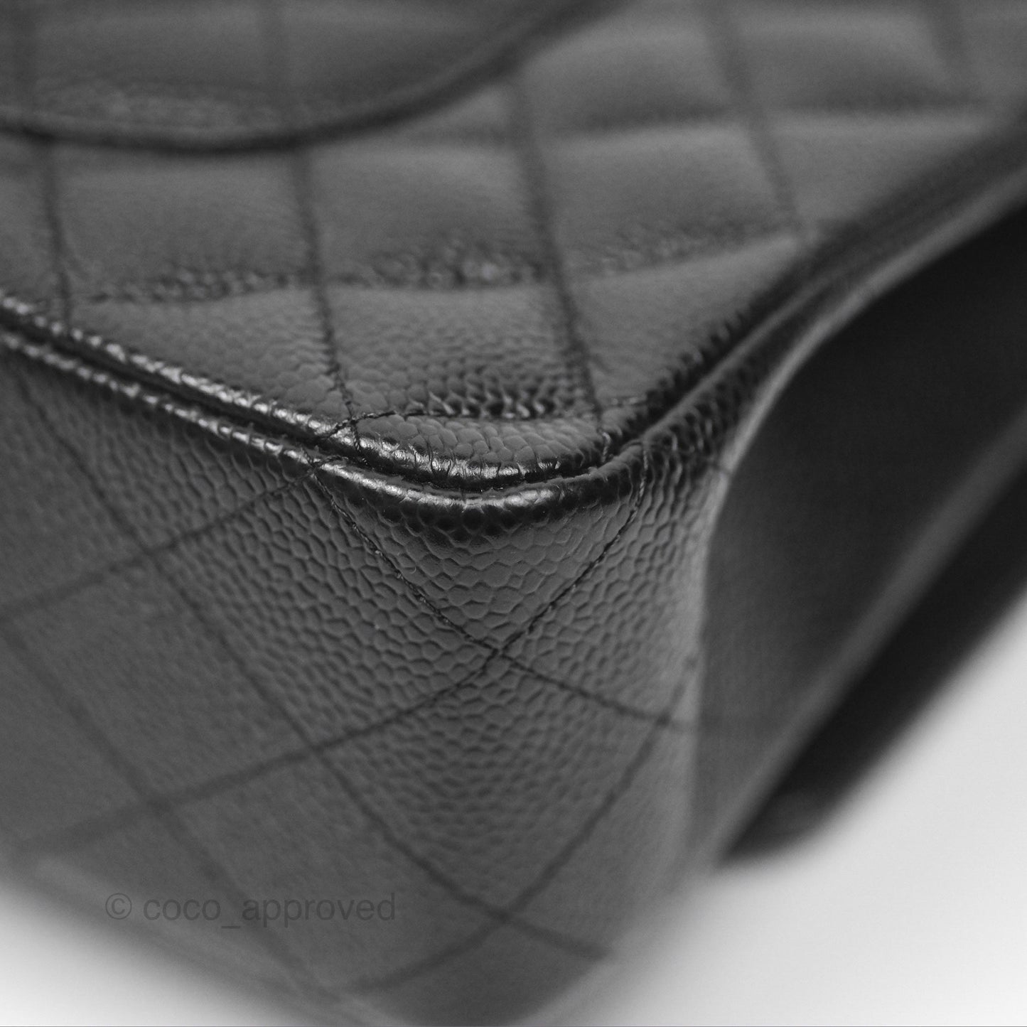 Chanel Classic M/L Medium Flap Quilted Black Caviar Silver Hardware