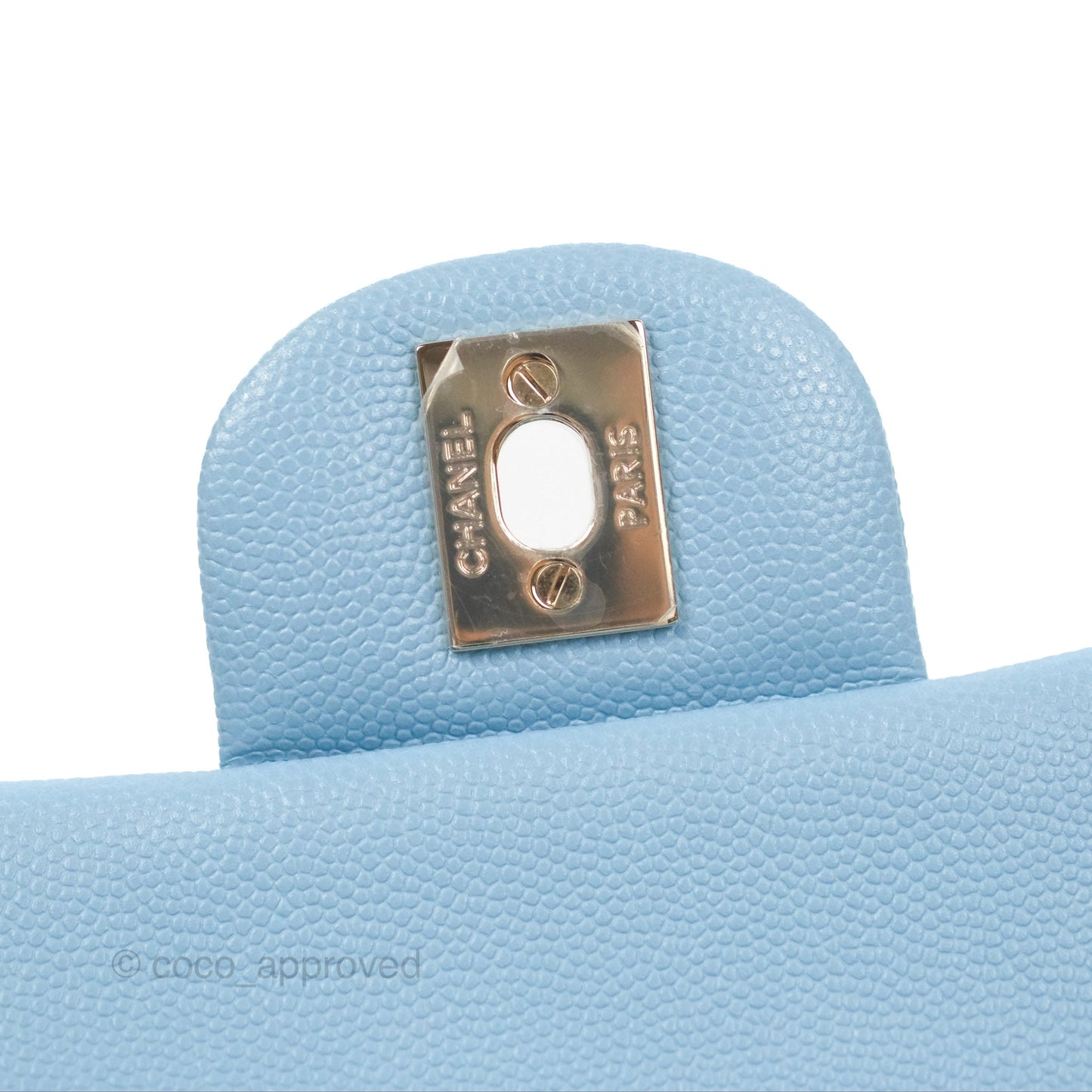 Chanel Small Classic Quilted Flap Blue Caviar Gold Hardware 22S