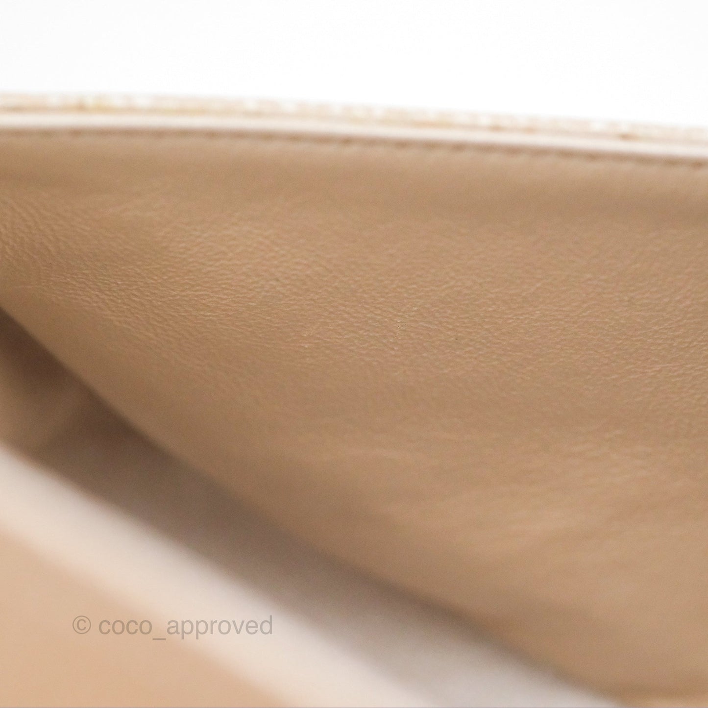 Chanel Classic M/L Medium Flap Quilted Pearly Ivory Beige Caviar Matte Gold Hardware 12P