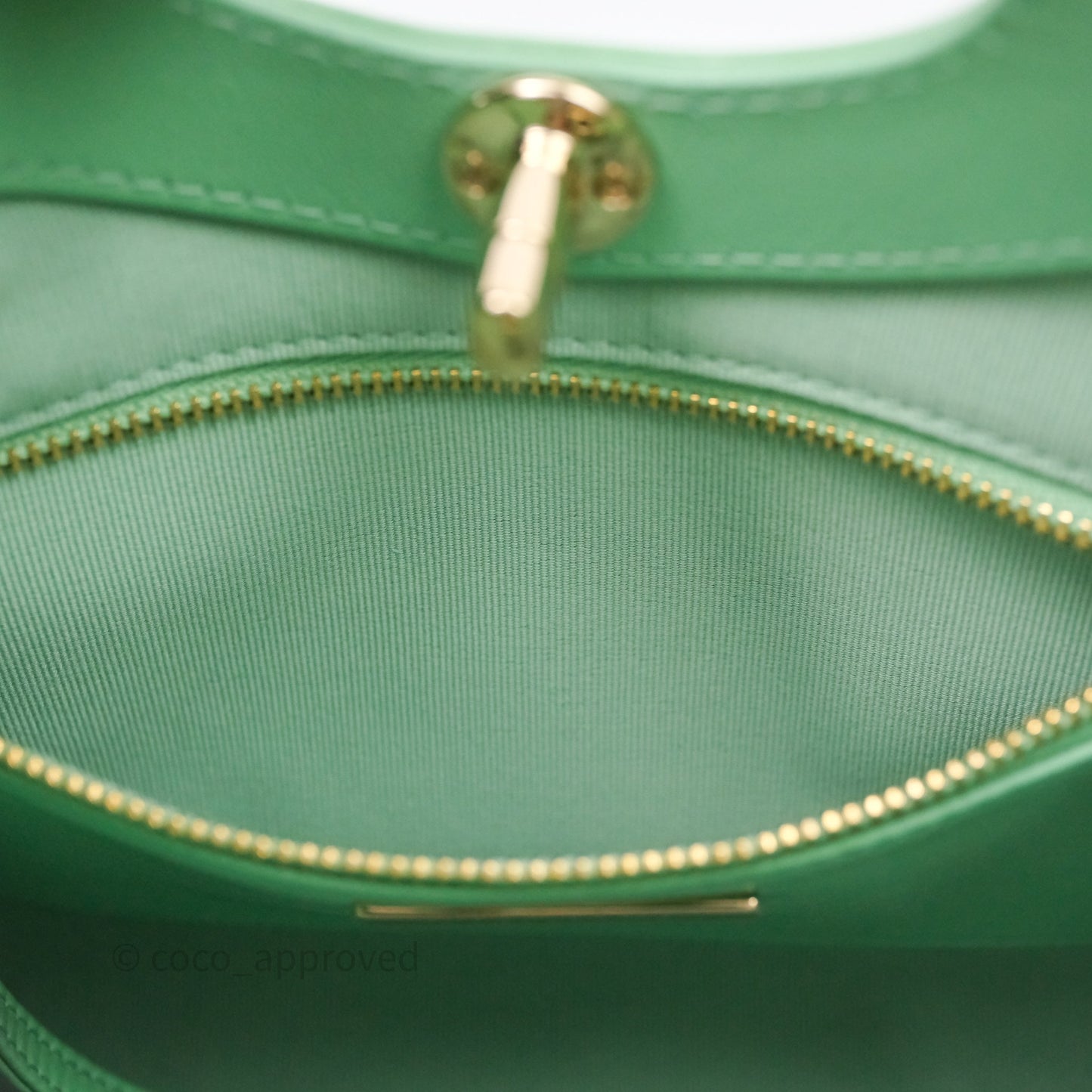 Chanel Mini 31 Green Shiny Lambskin Gold Hardware
