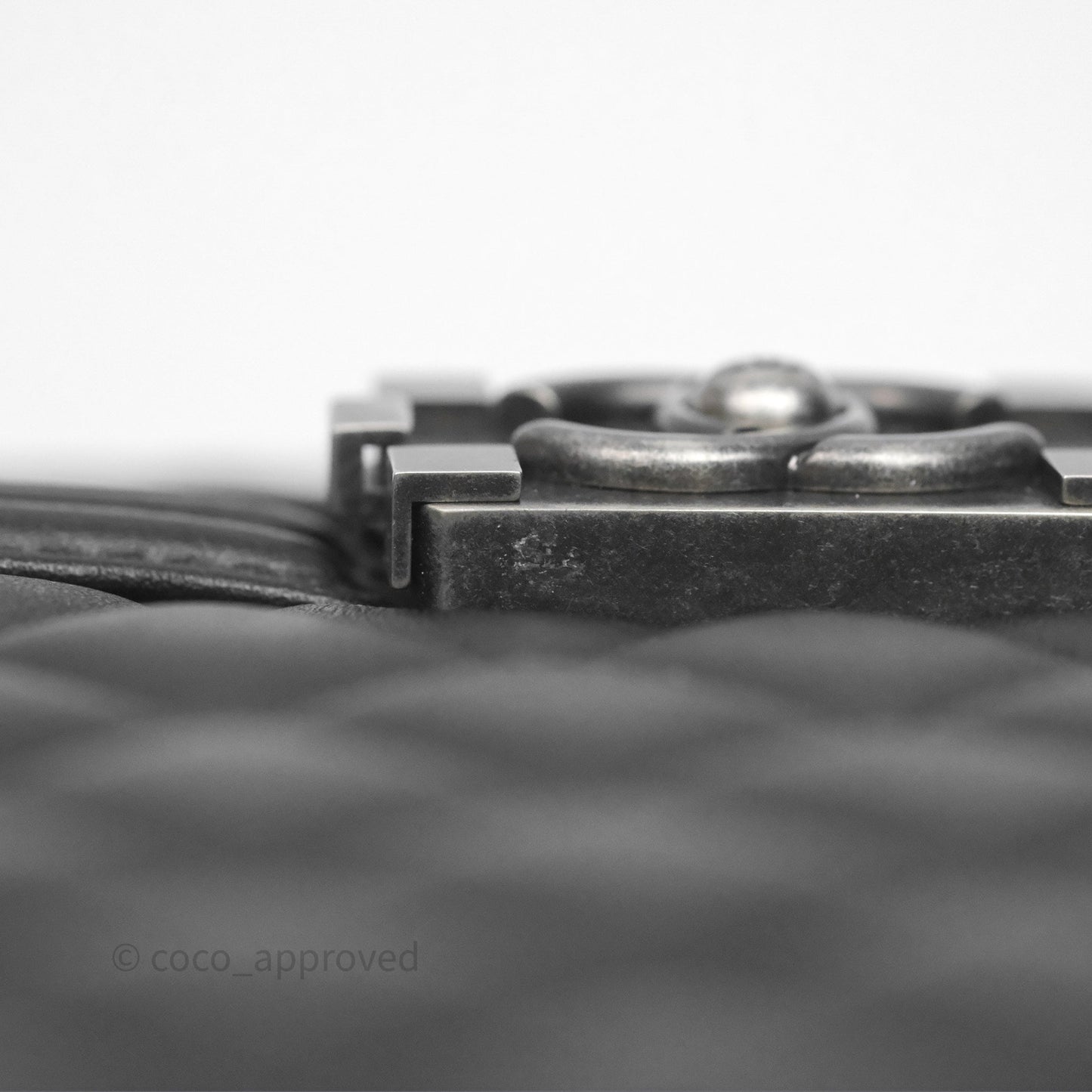 Chanel Quilted North South Boy Flap Black Calfskin Ruthenium Hardware