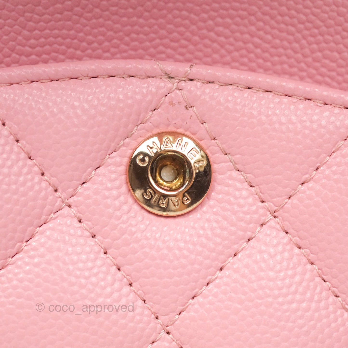 Chanel Small Classic Flap Quilted Sakura Pink Caviar Gold Hardware 22C