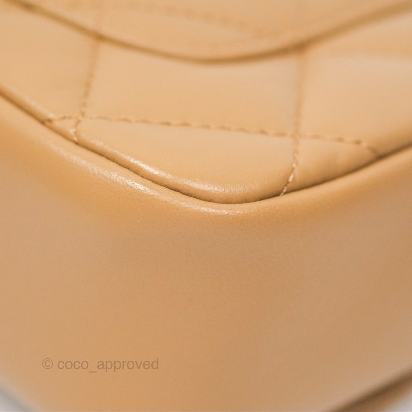 Chanel Mini Flap Bag With Heart CC Charm Beige Lambskin Aged Gold Hardware 22B