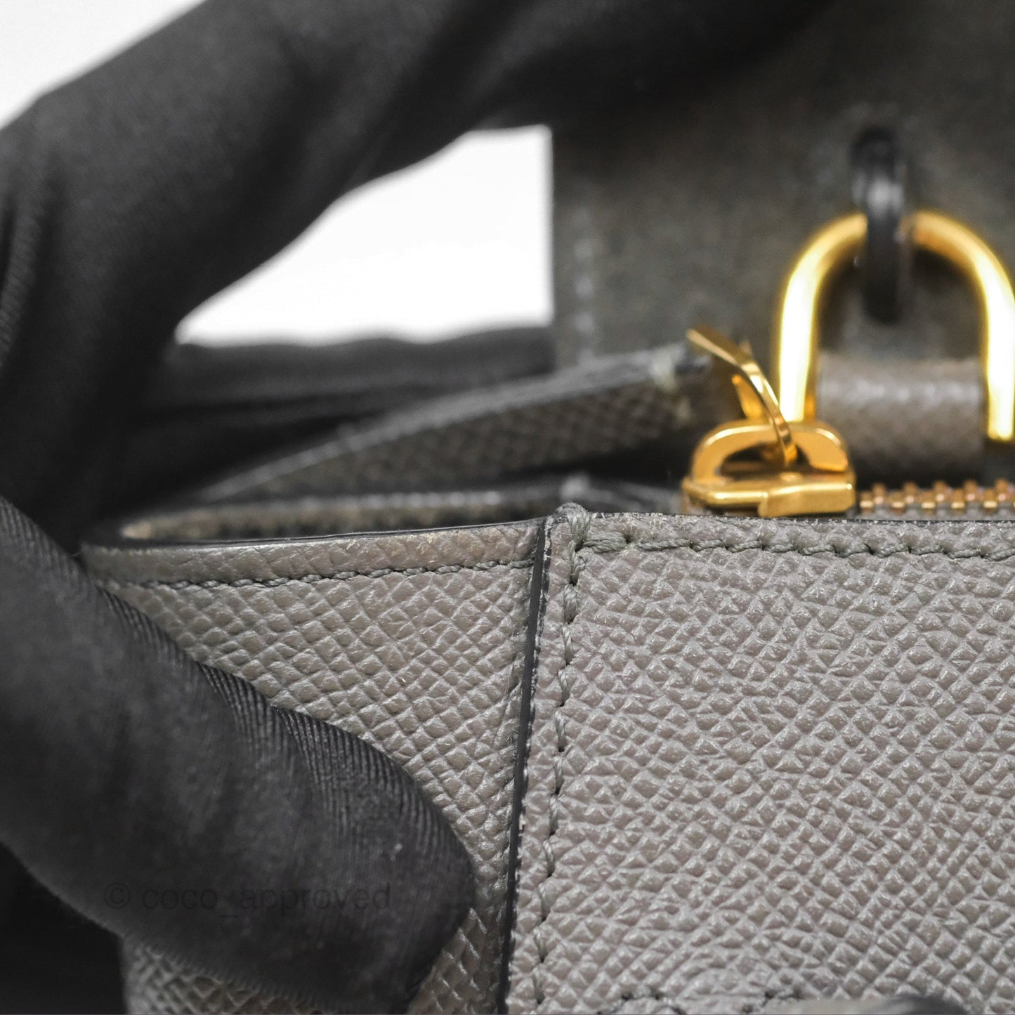 Celine Pico Belt Bag Grey Grained Calfskin Gold Hardware