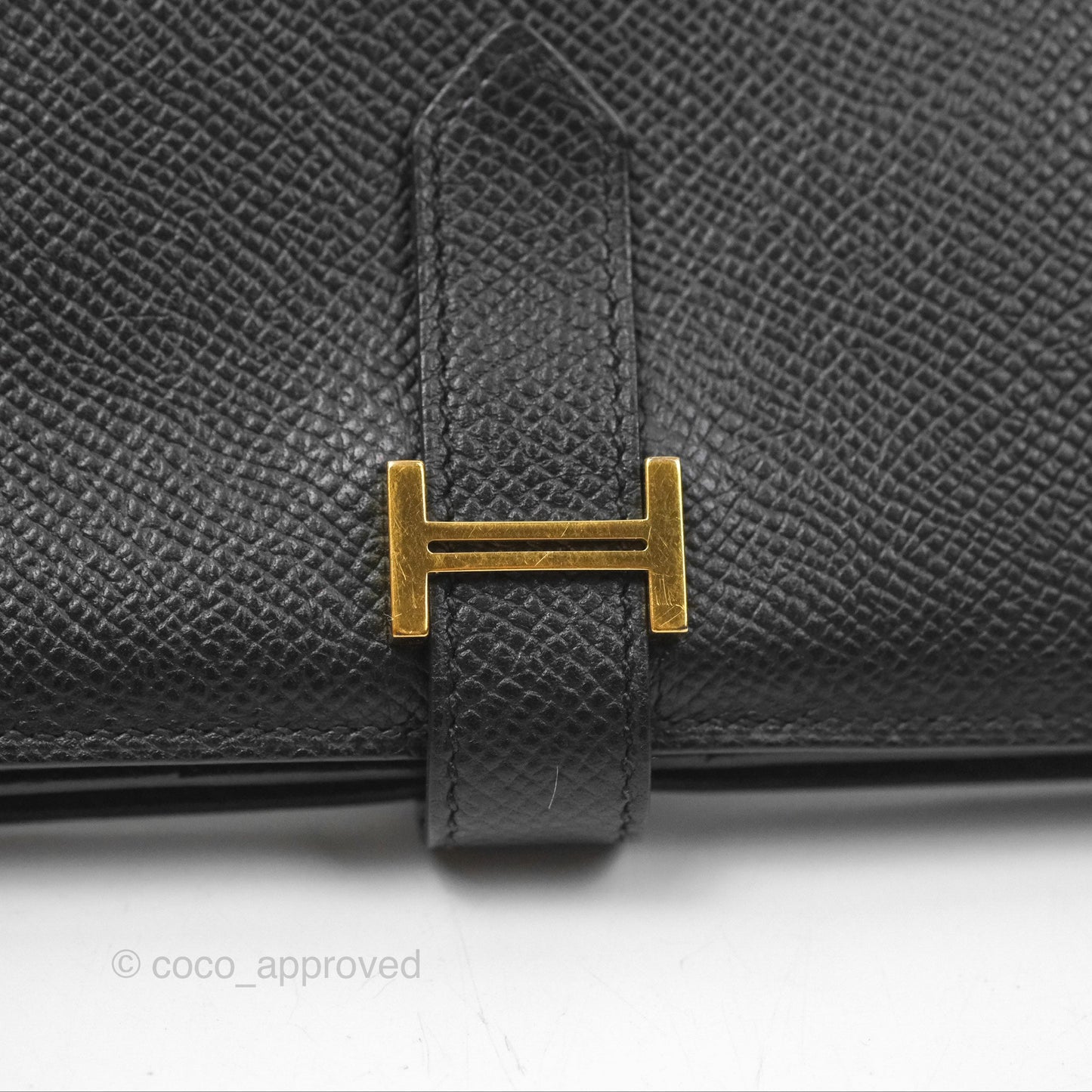 Hermès Bearn Long Wallet Black Noir 89 Epsom Gold Hardware